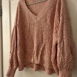 Cozy Pink Knit Sweater